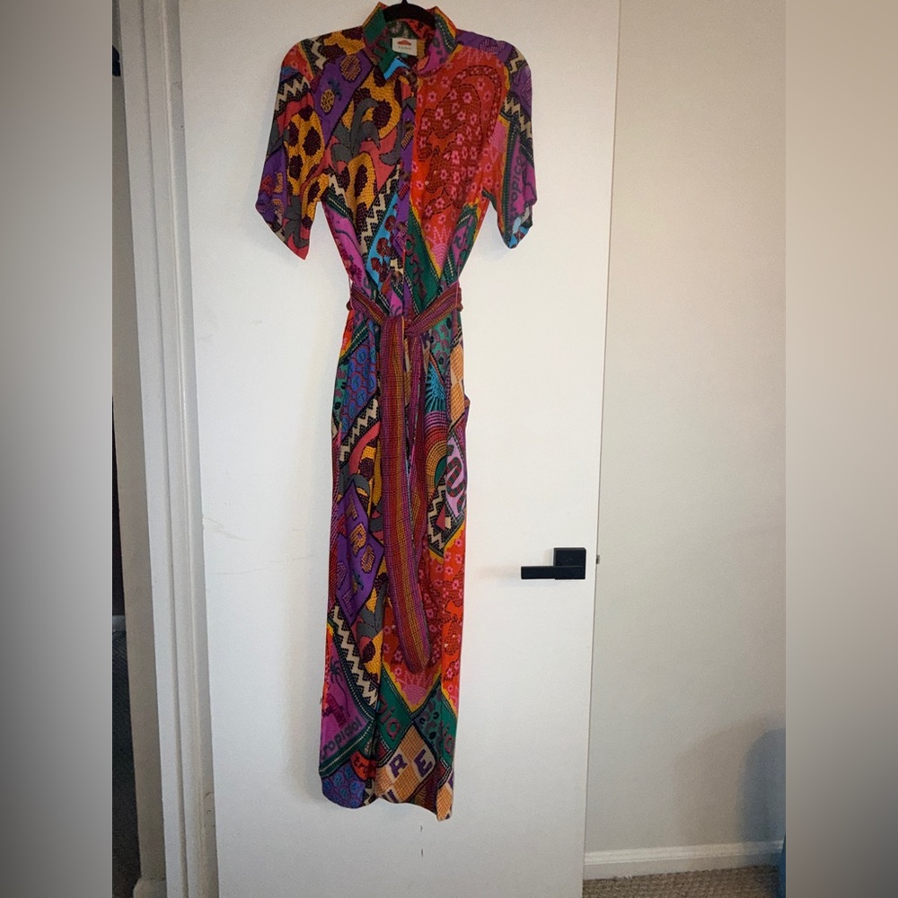 FARM RIO  Dotted Patch Scarf Jumpsuit SIZE: SMALL - Picture 6 of 13